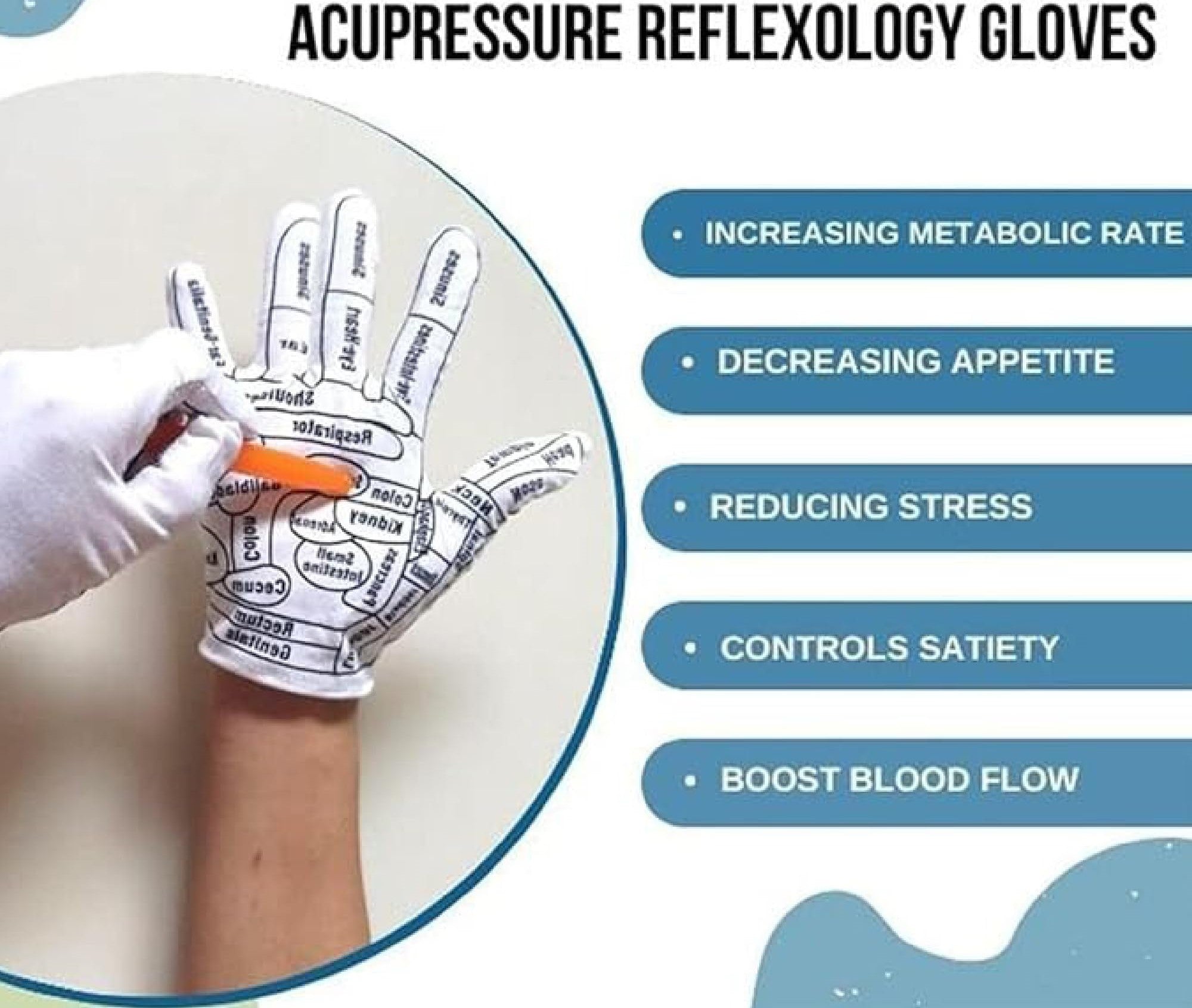 Acupressure Reflexology Hand Gloves