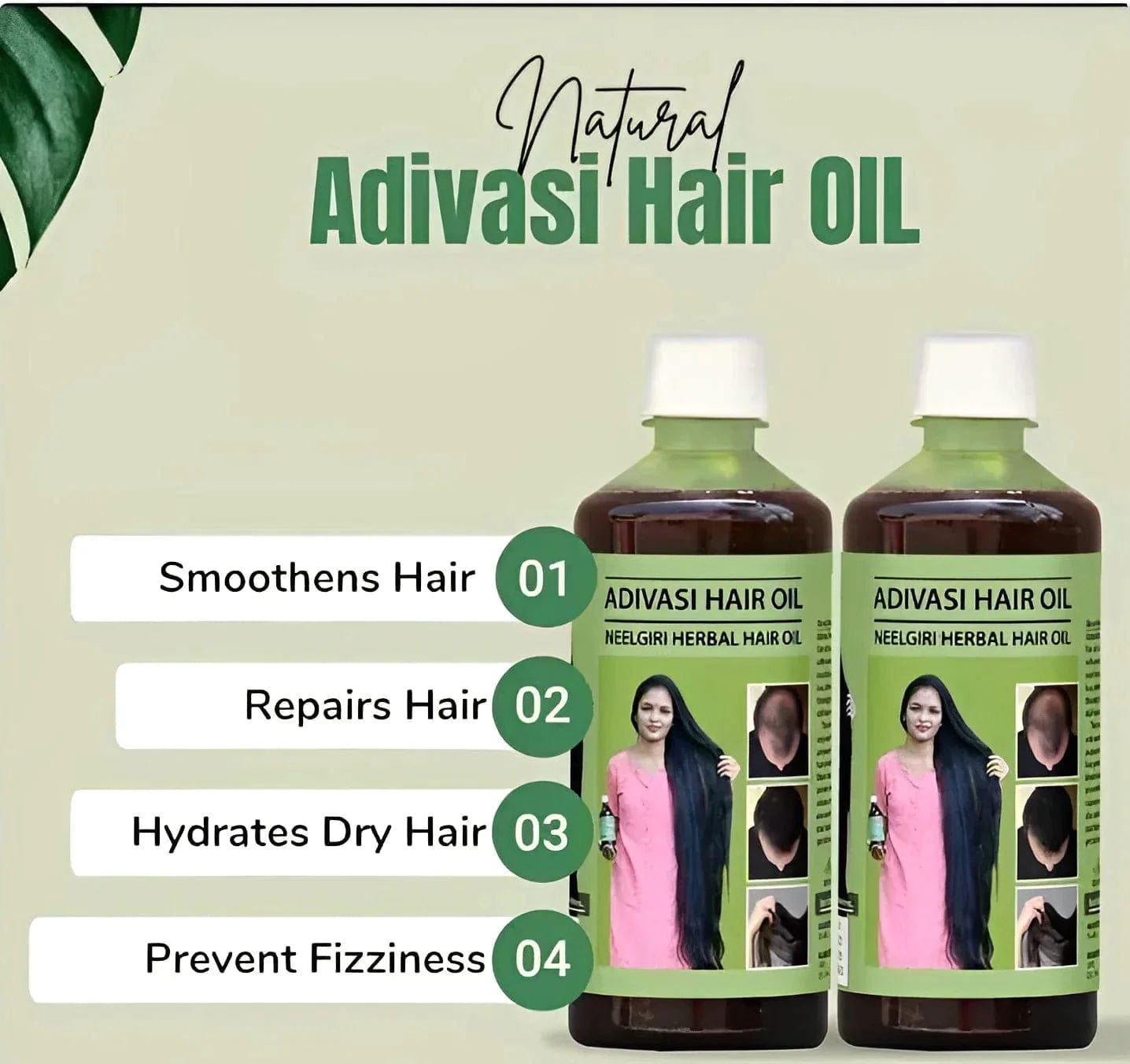 Adivasi Herbal Hair Oil (Buy 1 Get 1 Free)(Pack of 2)