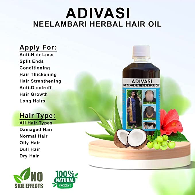 Adivasi Herbal Hair Oil (Buy 1 Get 1 Free)(Pack of 2)