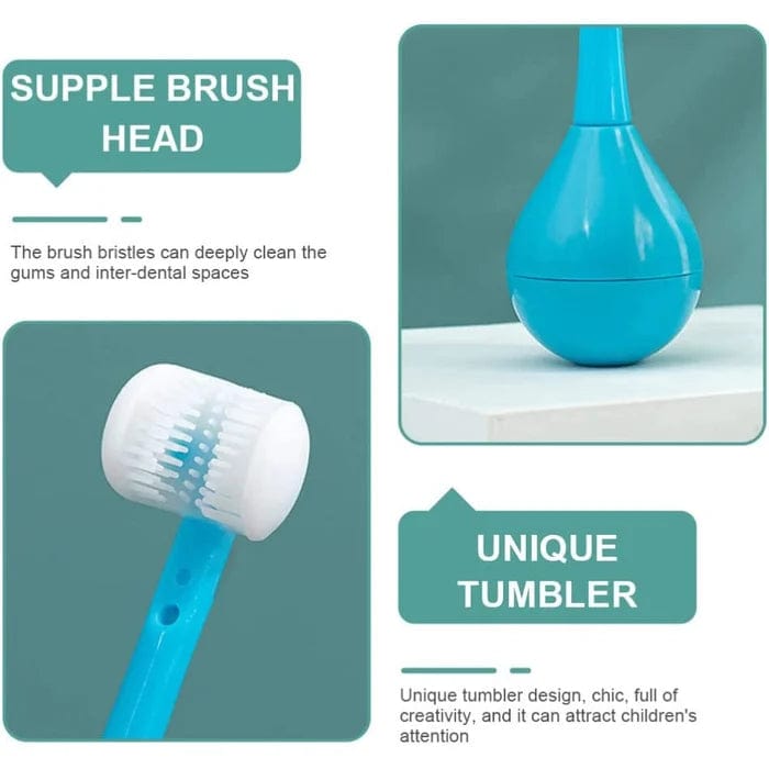 Tumbler Three-sided Children's Toothbrush (Pack of 2)